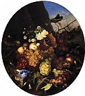 Adelheid Dietrich Wall Art - Still Life of Fruit and Flowers